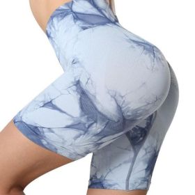 Color: As Pic - Size: L - Yoga Outfits Tie-Dye Joker Shorts Exercise Outdoor Fitness Pants Comfortable High Waist Stretch Tight Leggings Apparel