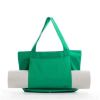 Color: Black - 2025--Cross-Border Hot Yoga Pilates Mat Bag Canvas Tote Exercise Equipment Travel Yoga Shoulder Pads Bag