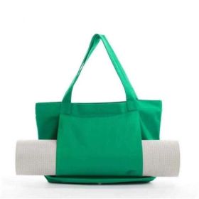 Color: Black - 2025--Cross-Border Hot Yoga Pilates Mat Bag Canvas Tote Exercise Equipment Travel Yoga Shoulder Pads Bag