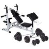 Weight Bench With Weight Rack, Barbell And Dumbbell Set 264.6 Lb