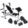 Weight Bench With Weight Rack, Barbell And Dumbbell Set 264.6 Lb