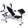 Weight Bench With Weight Rack, Barbell And Dumbbell Set 264.6 Lb