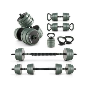 4 In 1 Adjustable Weight Dumbbell Set-Black - Color: Black