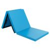 6 X 2 Ft Tri-Fold Gym Mat With Handles And Removable Zippered Cover-Blue - Color: Blue