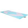 4-Panel Pu Leather Folding Exercise Gym Mat With Hook And Loop Fasteners-Pink & Blue - Color: Pink & Blue