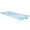 4-Panel Pu Leather Folding Exercise Gym Mat With Hook And Loop Fasteners-Pink & Blue - Color: Pink & Blue