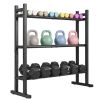 3-Tier Dumbbell Rack 529Lb Capacity Heavy-Duty Adjustable Weight Rack Stand-Black
