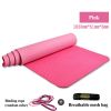 Anti-Slip Yoga Mat Lightweight 6Mm Eco-Friendly Fitness Mat With Carry Strap For Home Workout Travel Two-Color Pink 183 X 61 X 0.6Cm