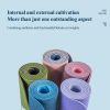 Non-Slip Yoga Mat With Alignment Marks Width 80Cm Tpe Exercise Fitness Mat For Home Workout Outdoors Travel Bamboo Green + Black 183 X 80 X 0.8Cm