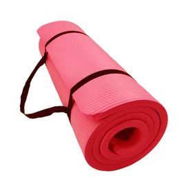10Mm Extra Thick Yoga Mat Non-Slip High Density Anti-Tear Fitness Exercise Mats With Carrying Strap Red
