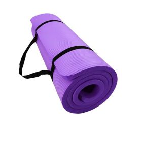 10Mm Extra Thick Yoga Mat Non-Slip High Density Anti-Tear Fitness Exercise Mats With Carrying Strap Purple