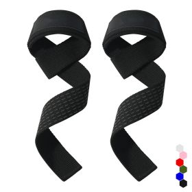 2Pcs Weight Lifting Wrist Straps Silicone Non-Slip Wear-Resistant Gym Lifting Straps For Fitness Bodybuilding Training Black