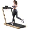 Electric Motorized Health And Fitness Folding Treadmill With Dual Display And Speaker-Yellow - Color: Yellow