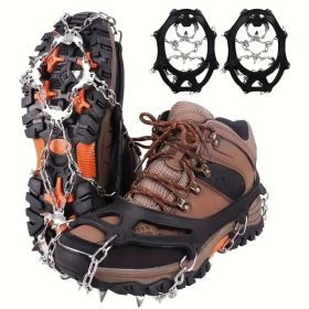 Shoe Ice Claws, Traction Shoe Nails, Ice And Snow Grip Straps With 19 Stainless Steel Nails, Shoe Claws Anti-Slip Boot Nails, Suitable For Walkin (Option: XL)