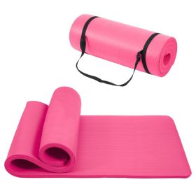 Only Supports Self Pickup  Yoga Mat, One Inch Thickened High-density Practice Mat, Tear-resistant Practice Yoga Mat With Straps, Suitable For All (Option: Pink)
