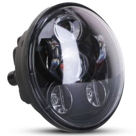 5.75In LED Headlight Motorcycle Projector Headlamp Fit For Harley Dyna Sportster Iron 883 Street Rod Street Bob Softail Deuce Custom Super Wide G (Option: Black)