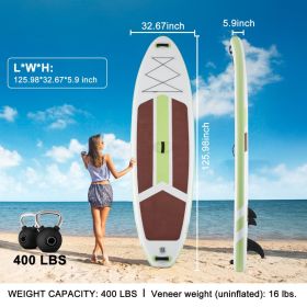 Inflatable Stand Up Paddle Boards 10 Ft 5 In With Premium SUP Paddle Board Accessories, Wide Stable Design, Non-Slip Comfort Deck For Youth & Adu (Option: Brown green)