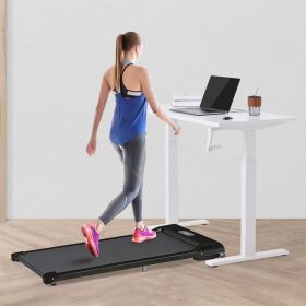 2 in 1 Under Desk Electric Treadmill 2.5HP; with Bluetooth APP and speaker; Remote Control; Display; Walking Jogging Running Machine Fitness Equi (Color: BLACK)