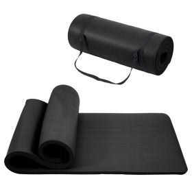 Only Supports Self Pickup  Yoga Mat, One Inch Thickened High-density Practice Mat, Tear-resistant Practice Yoga Mat With Straps, Suitable For All (Option: Black)