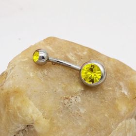 Puncture Hypoallergenic Titanium Steel Navel Buckle Belly Nail (Option: Yellow)
